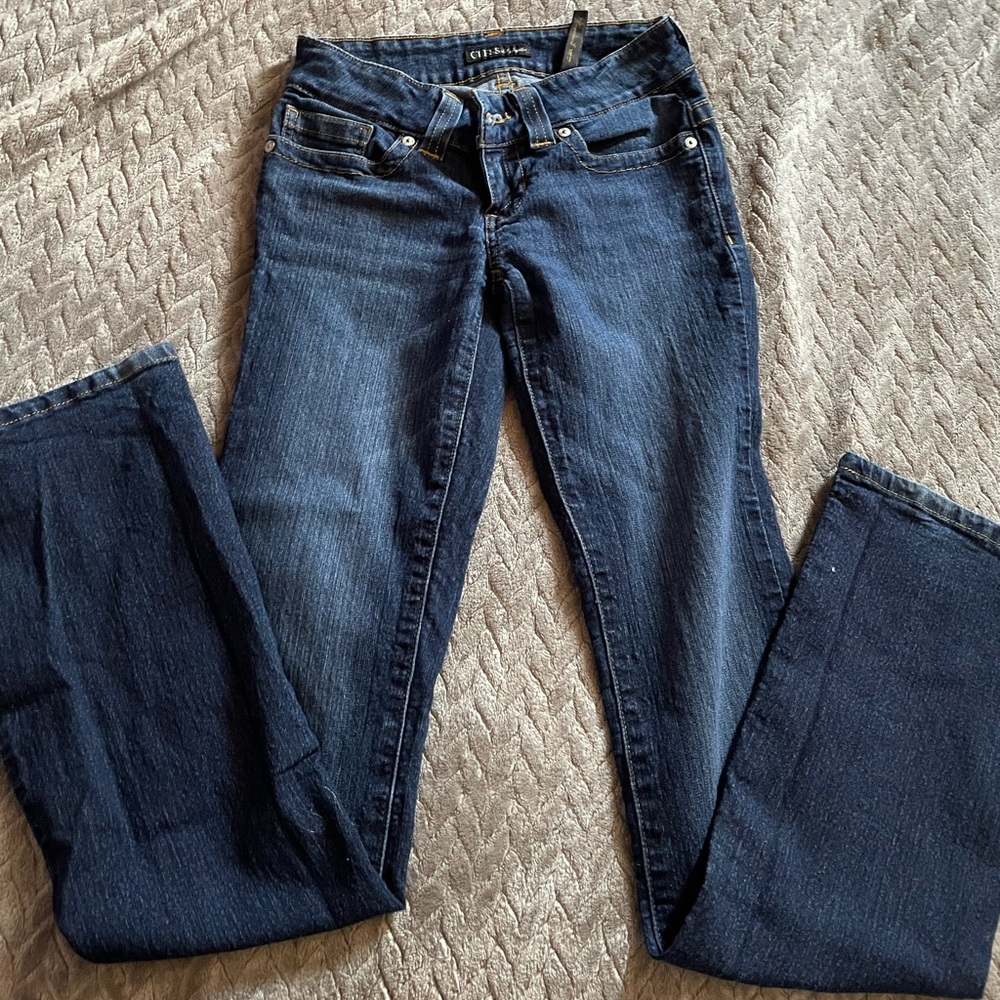 Dark wash Guess Daredevil Bootcut Rhinestone Jeans